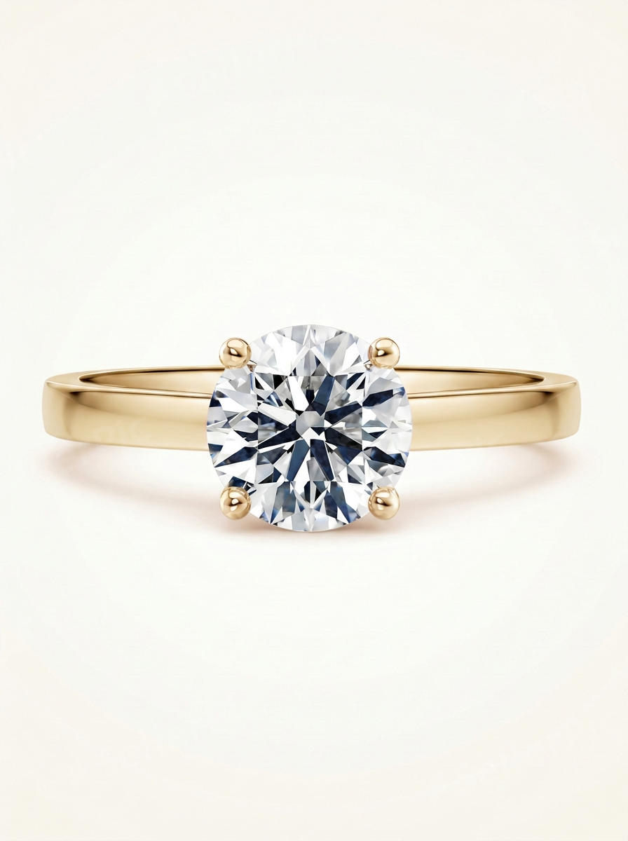Minimalistinis solitaire ziedas su laboratoriniu briliantu
