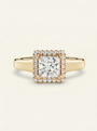 elegantiškas princess cut žiedas