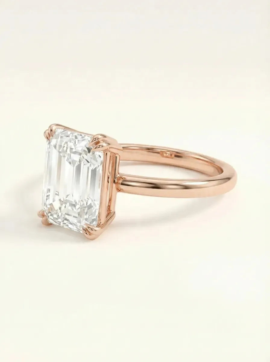 Prabangus emerald cut laboratorinio deimanto žiedas