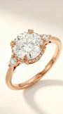 Vintage leaf engagement ring