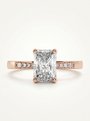 Elegantiškas radiant cut žiedas su milgrain detalėmis