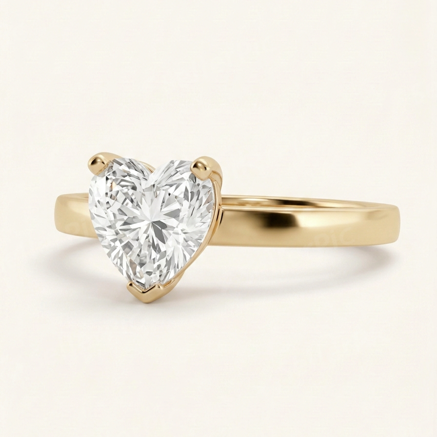 elegantiškas heart cut sužadėtuvių žiedas