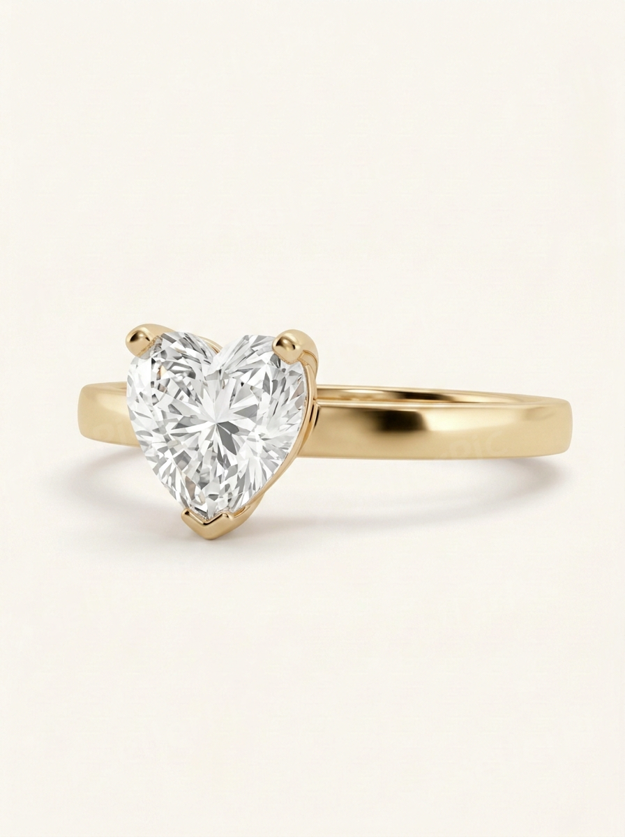 elegantiškas heart cut sužadėtuvių žiedas