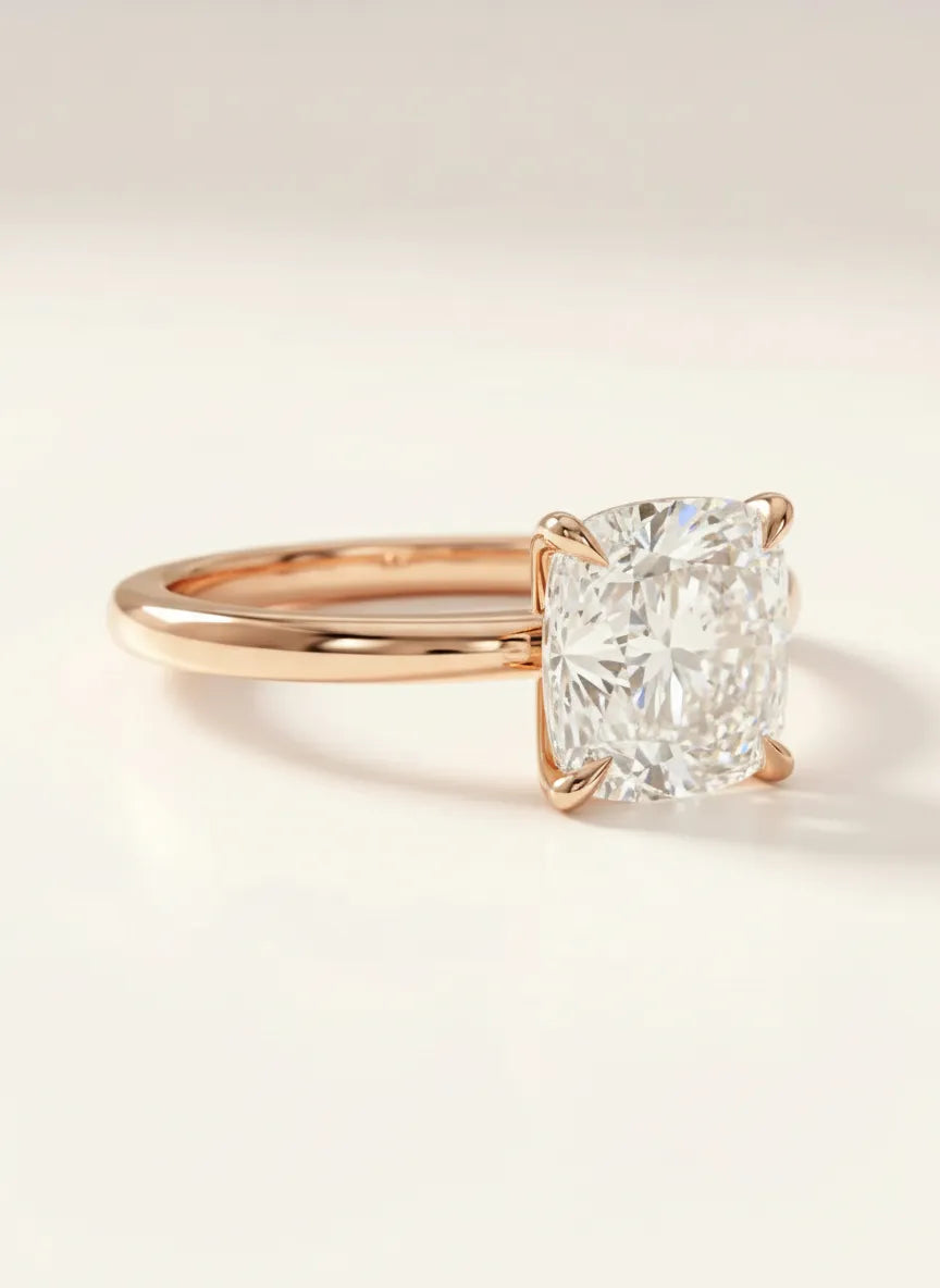 Sužadėtuvių žiedas su 1.5 ct cushion briliantu