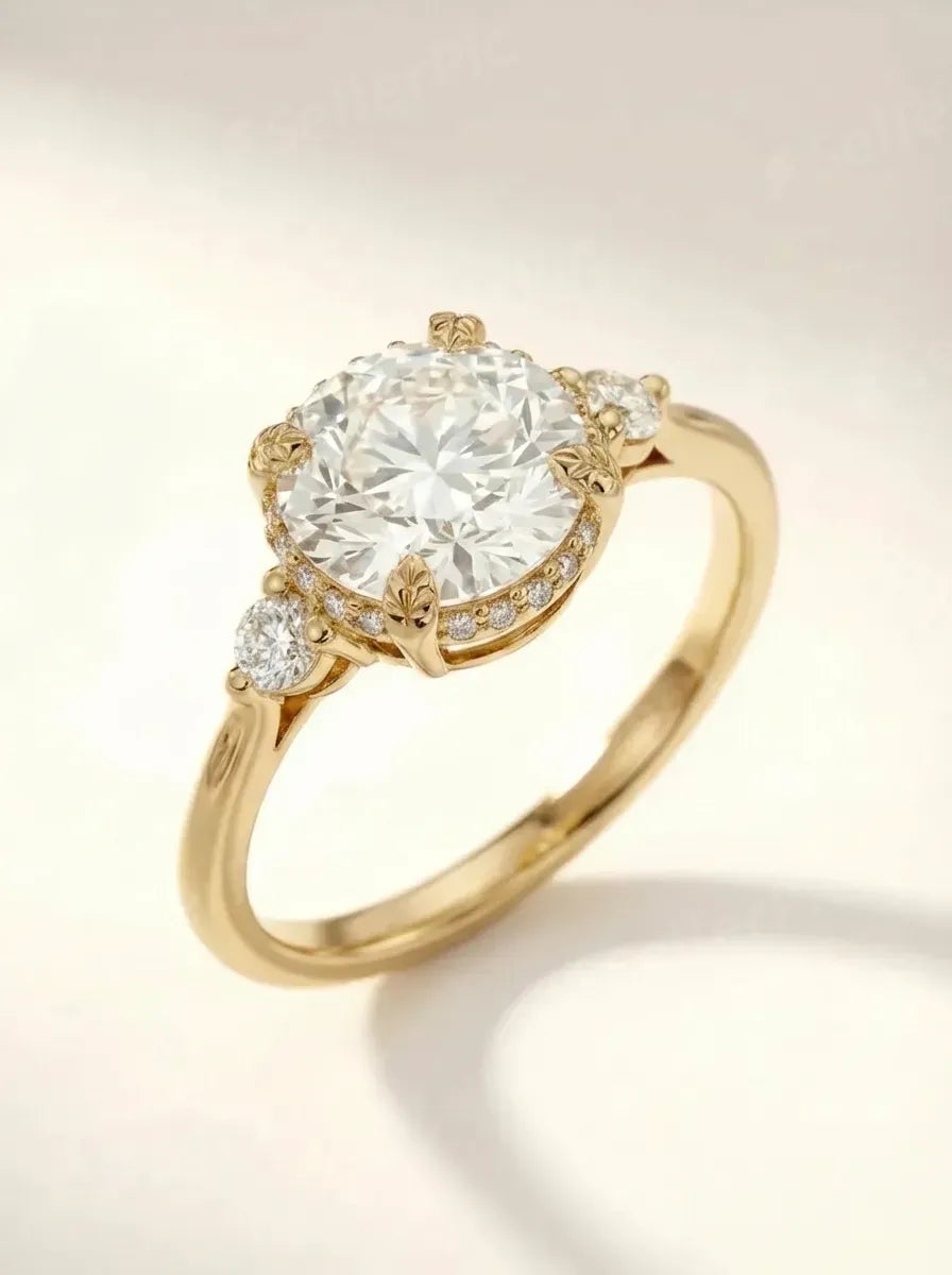 Rozinio aukso elegantiskas suzadetuviu ziedas