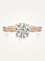 Apvalus solitaire stiliaus ziedas