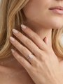 Rožinio aukso radiant cut solitaire žiedas