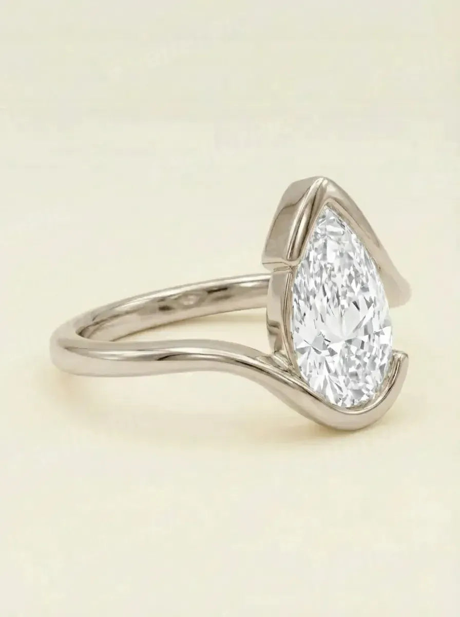 platininis laboratorinio brilianto ziedas
