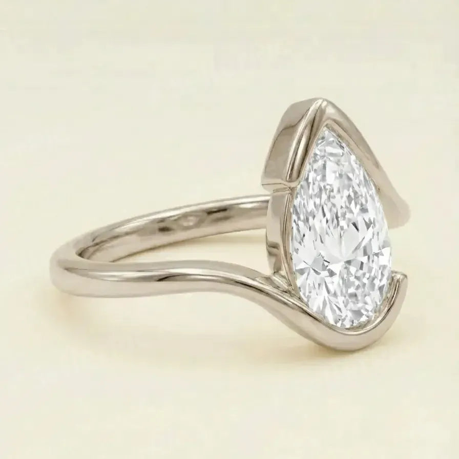 platininis laboratorinio brilianto ziedas