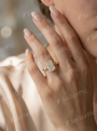 Elegantiškas radiant cut solitaire žiedas