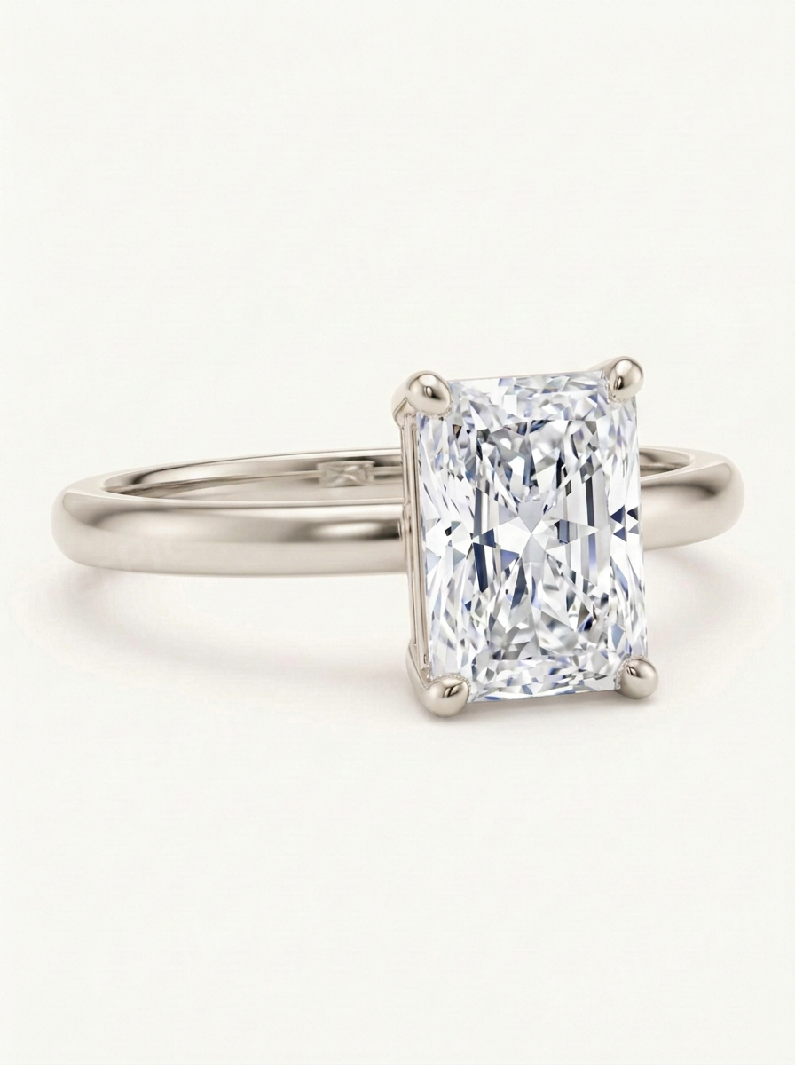 Geltono aukso radiant cut solitaire žiedas